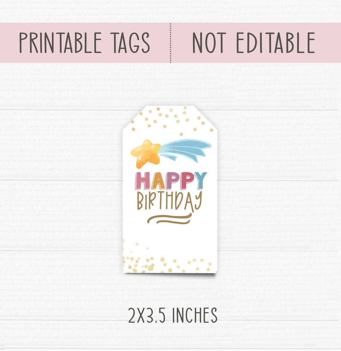 Printable Favor Birthday Tags. Not Editable. Unicorn and - Etsy