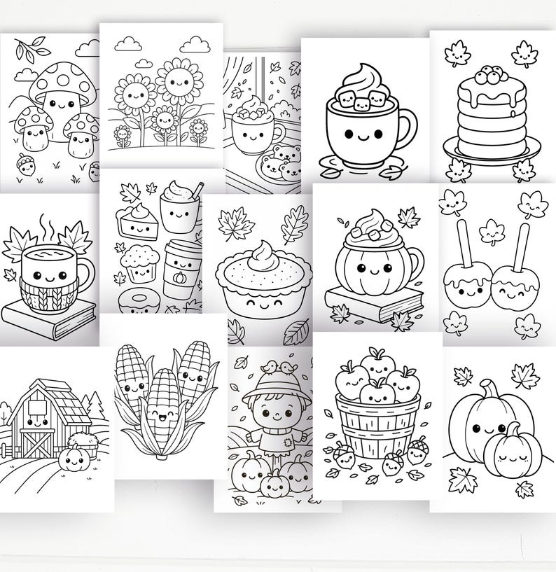 60 Fall Coloring Pages for Kids – Autumn Printable Activity Pack, PDF ...