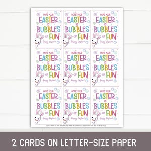 Printable Kids Easter Favor Tag – "hope Your Easter is Bubbles of Fun ...