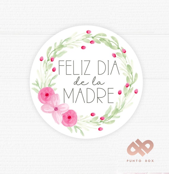Printable Feliz Día De Las Madres Round Tag. Pink Flowers - Etsy