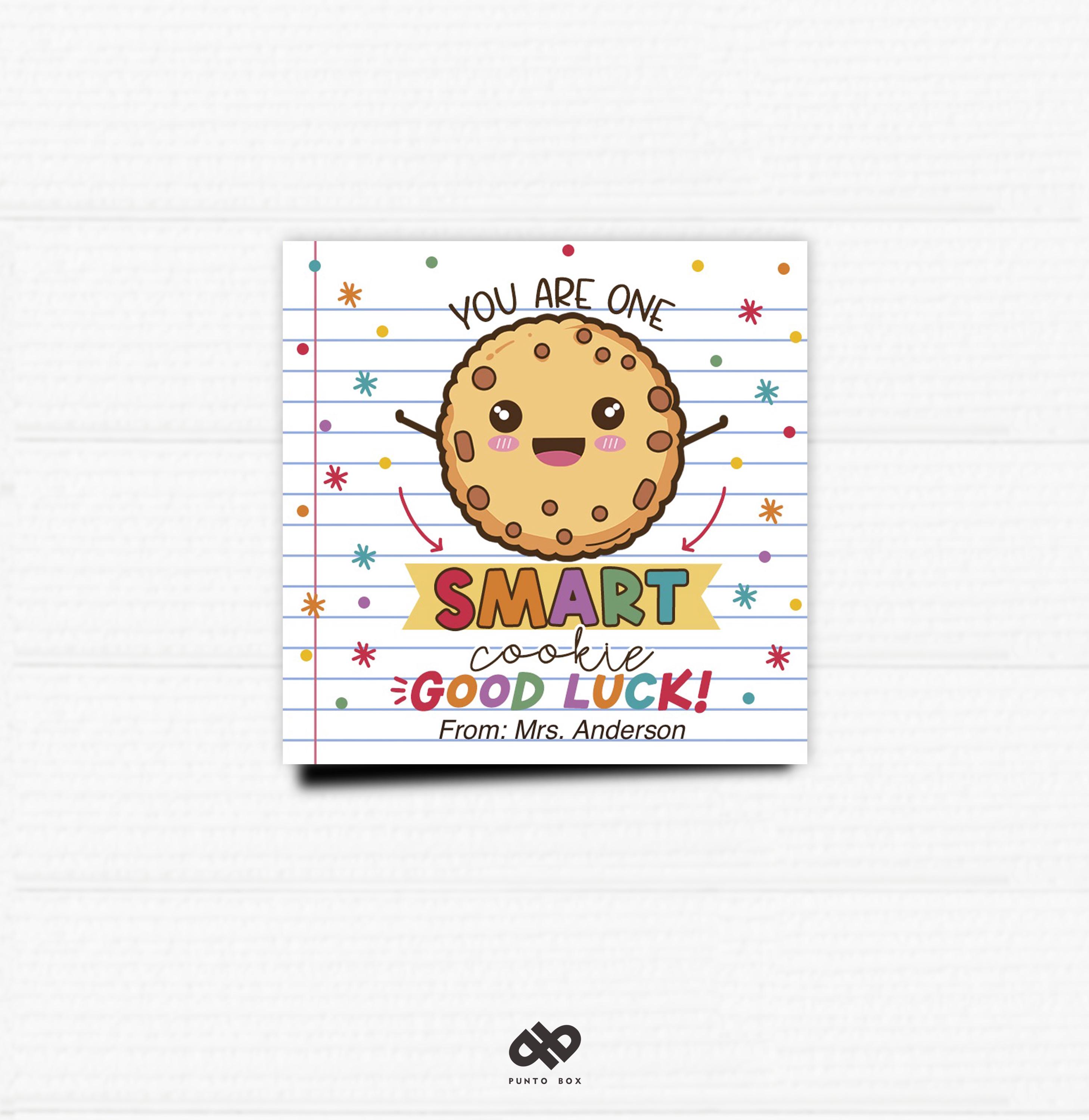 Testing Day Encouragement Tag - You Are One Smart Cookie - Editable ...