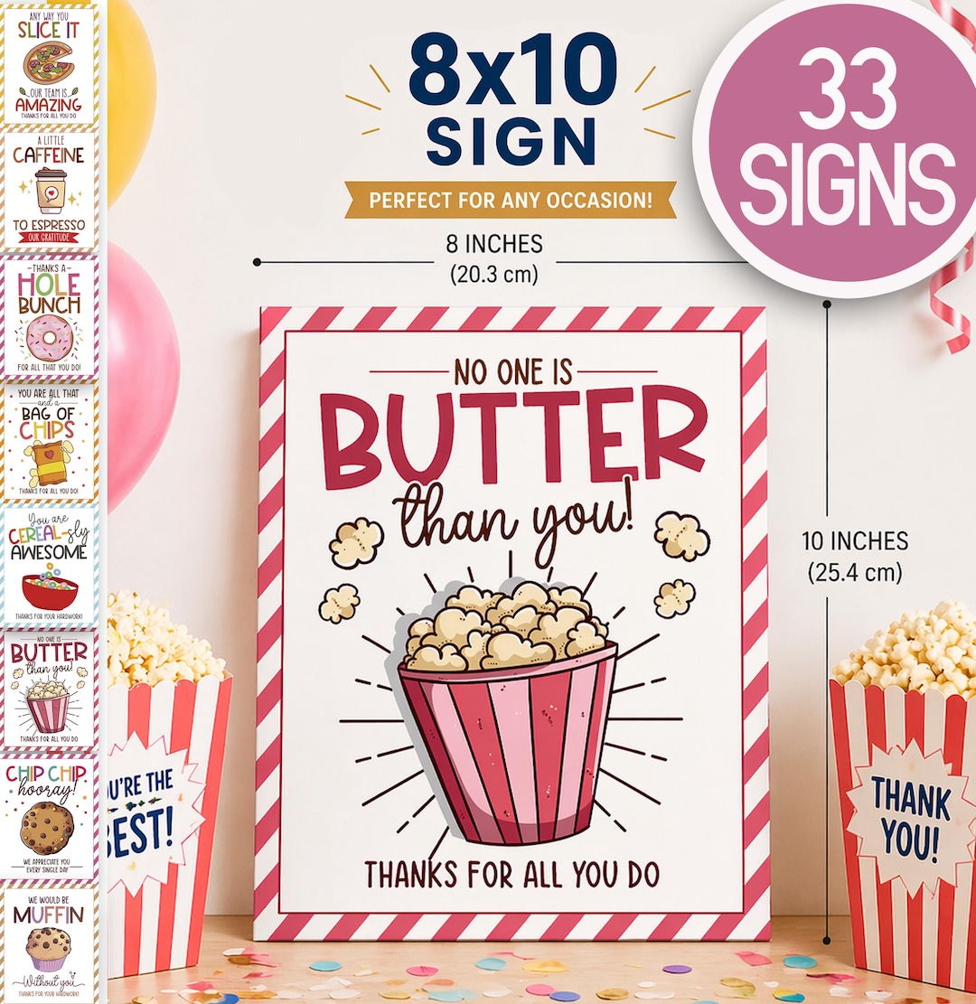 33 Teacher and Staff Appreciation Signs Printable | 8x10 Thank You ...