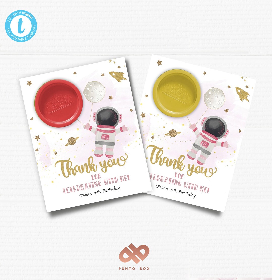 Play Doh Printable Cards. Birthday Favor Tags. Astronaut, Space ...