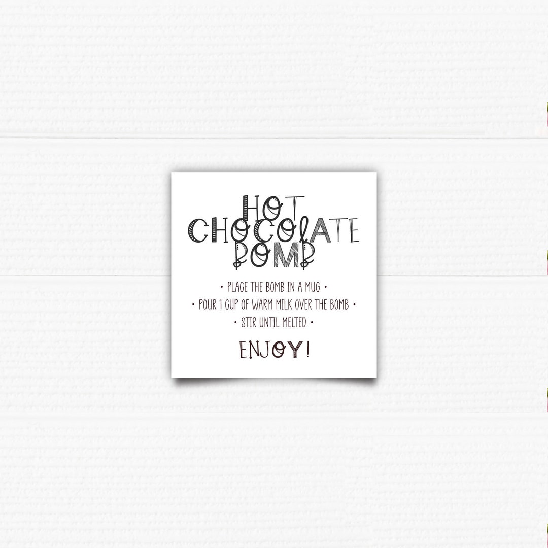 Printable Hot Chocolate Bomb Instructions Printable Square Tag Funny