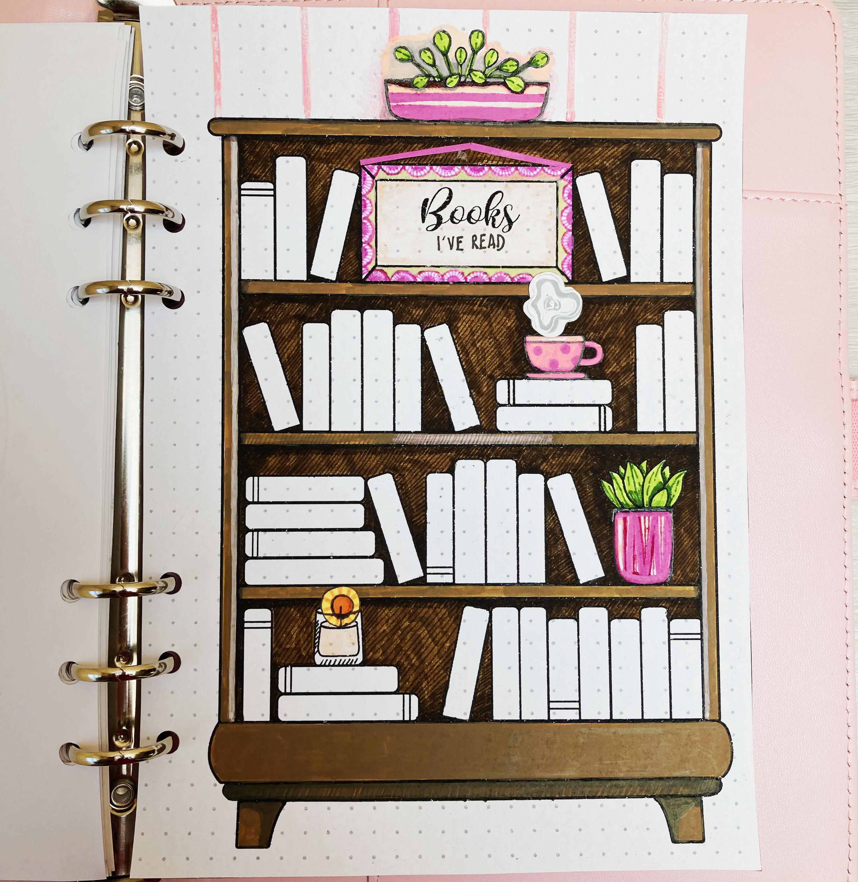 Printable Bookshelf Reading Tracker. 35 Books. A5 Journal Page. Bullet ...