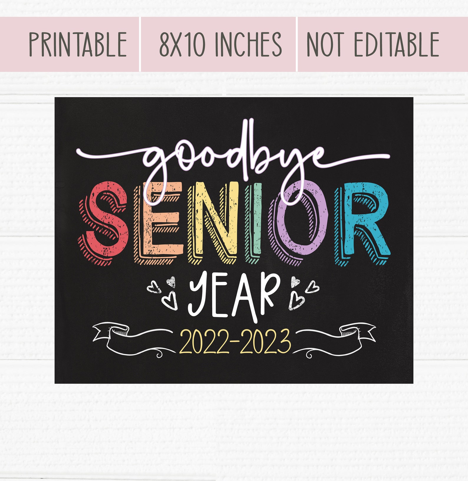 Printable Goodbye Senior Year. Last Day of School Printable - Etsy