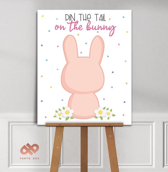 Printable Pint The Tail On The Bunny Game Two Sizes Easter Game 