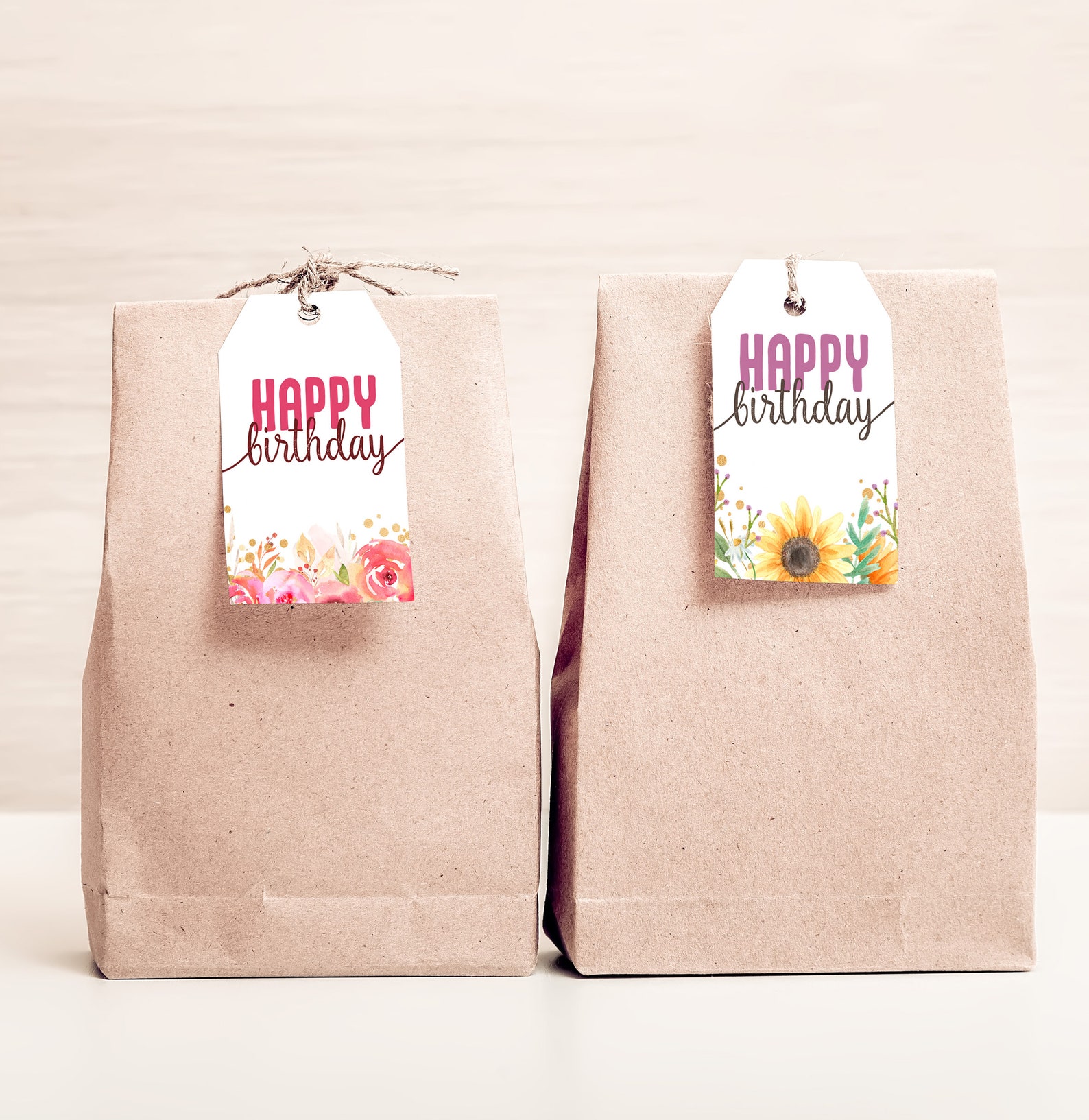 Printable Favor Birthday Tags. Not Editable. Nine Different - Etsy