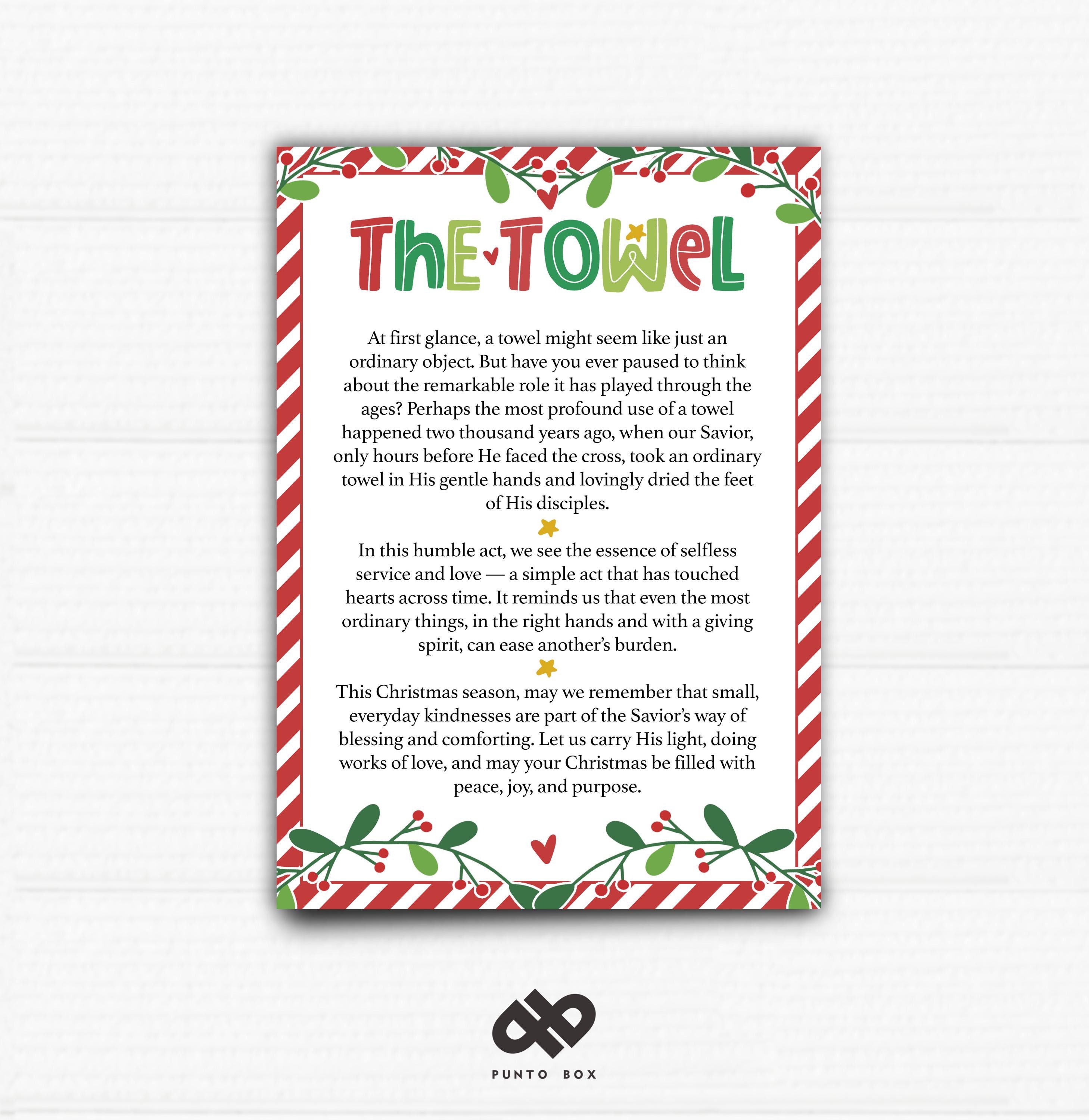 printable christmas tags. christmas towel poem. religious tags