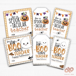 Printable Halloween Tags. Teacher Appreciation. For a Fabulous teacher.  Not editable.