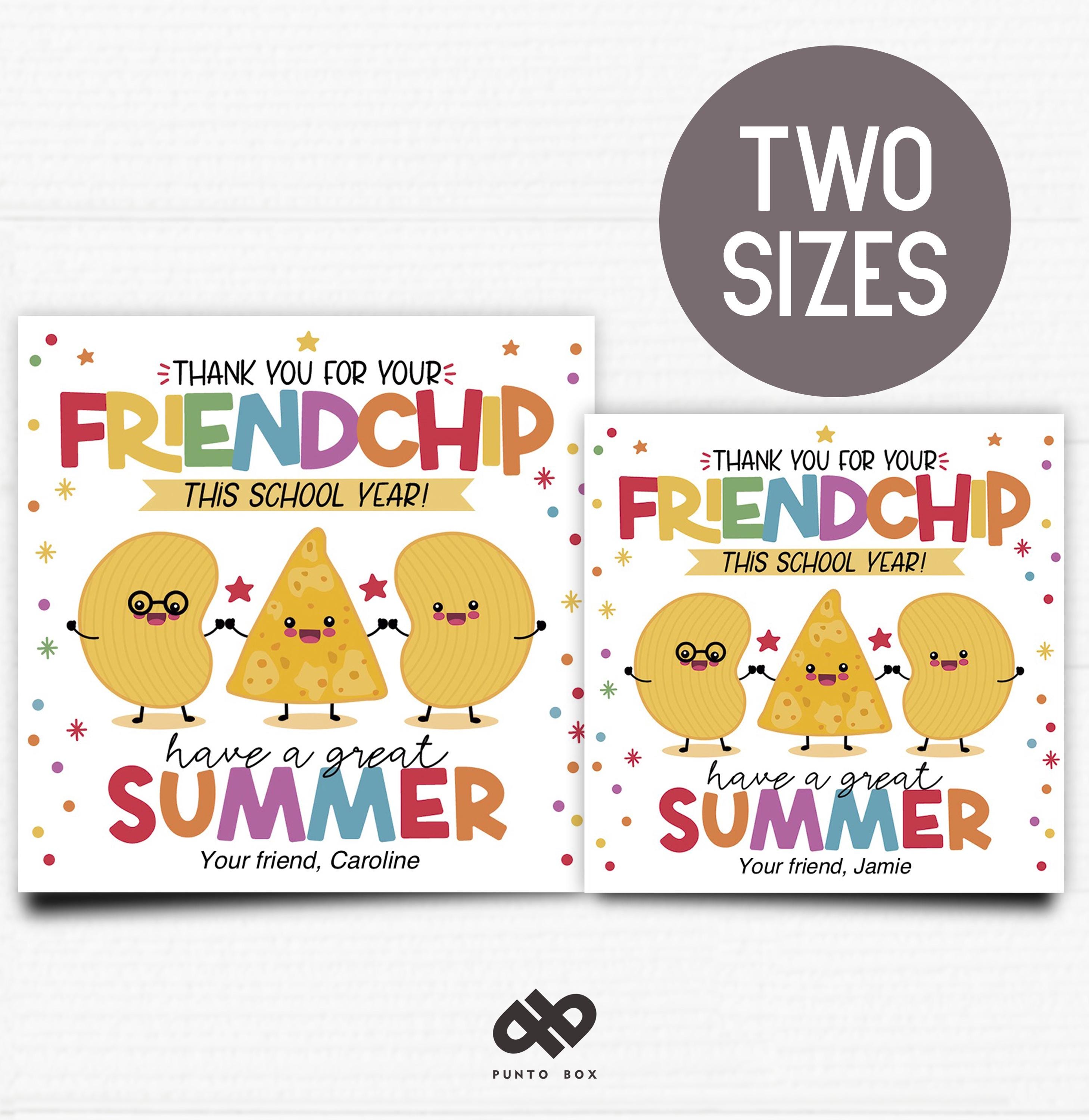 End of the Year Summer Gift Tag for Classmates – “thank You for Your ...