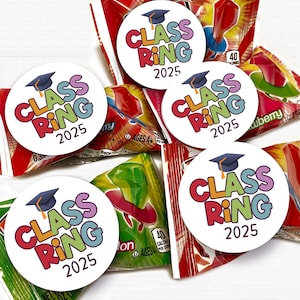 Klassenring-Pop-Geschenkanhänger und -Aufkleber | Kindergarten- und Fünftklässler-Abschluss 2025 | Druckbar | Bearbeitbarer Text | Sofortdownload