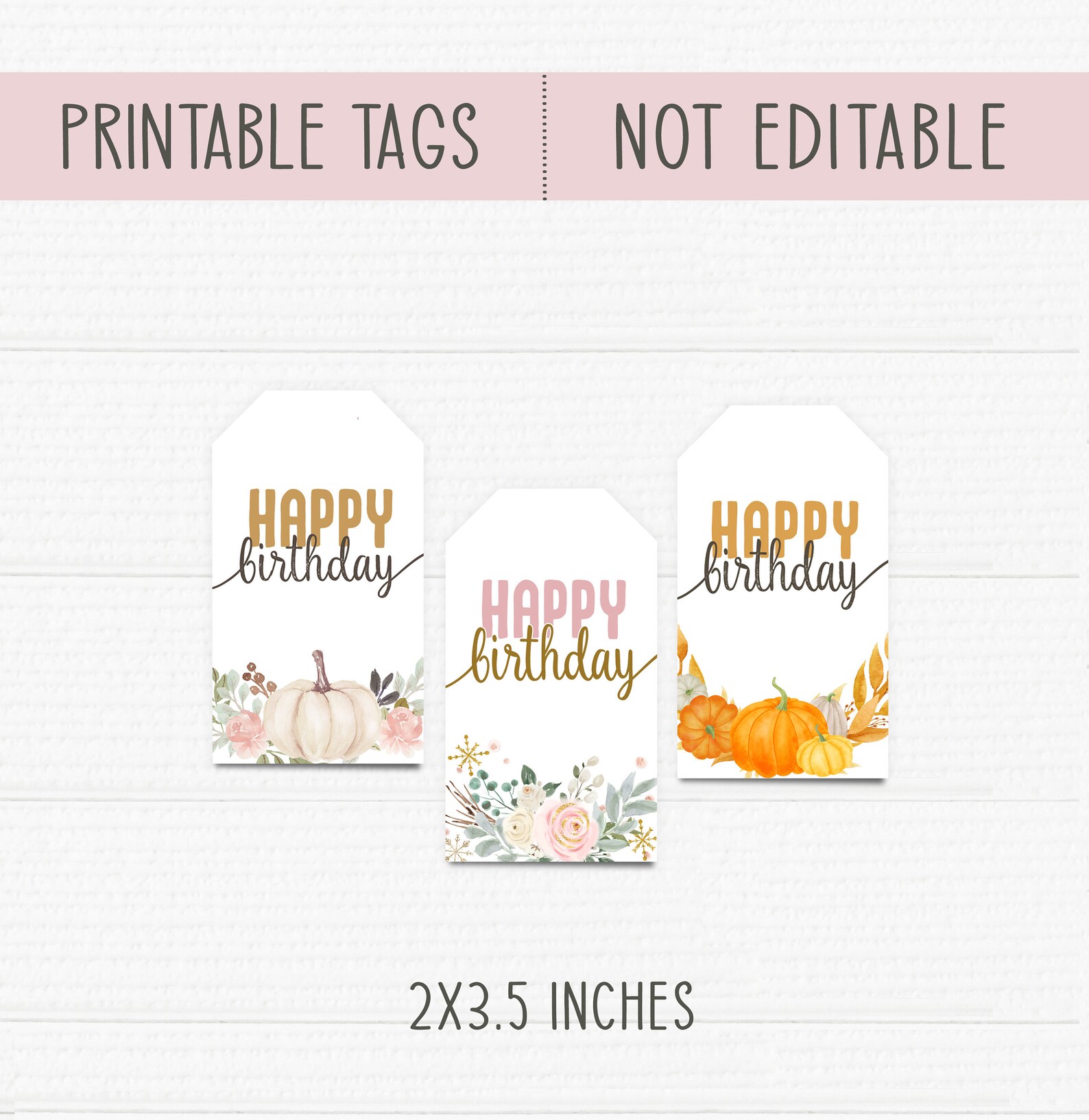 Printable Favor Birthday Tags. Not Editable. Nine Different - Etsy