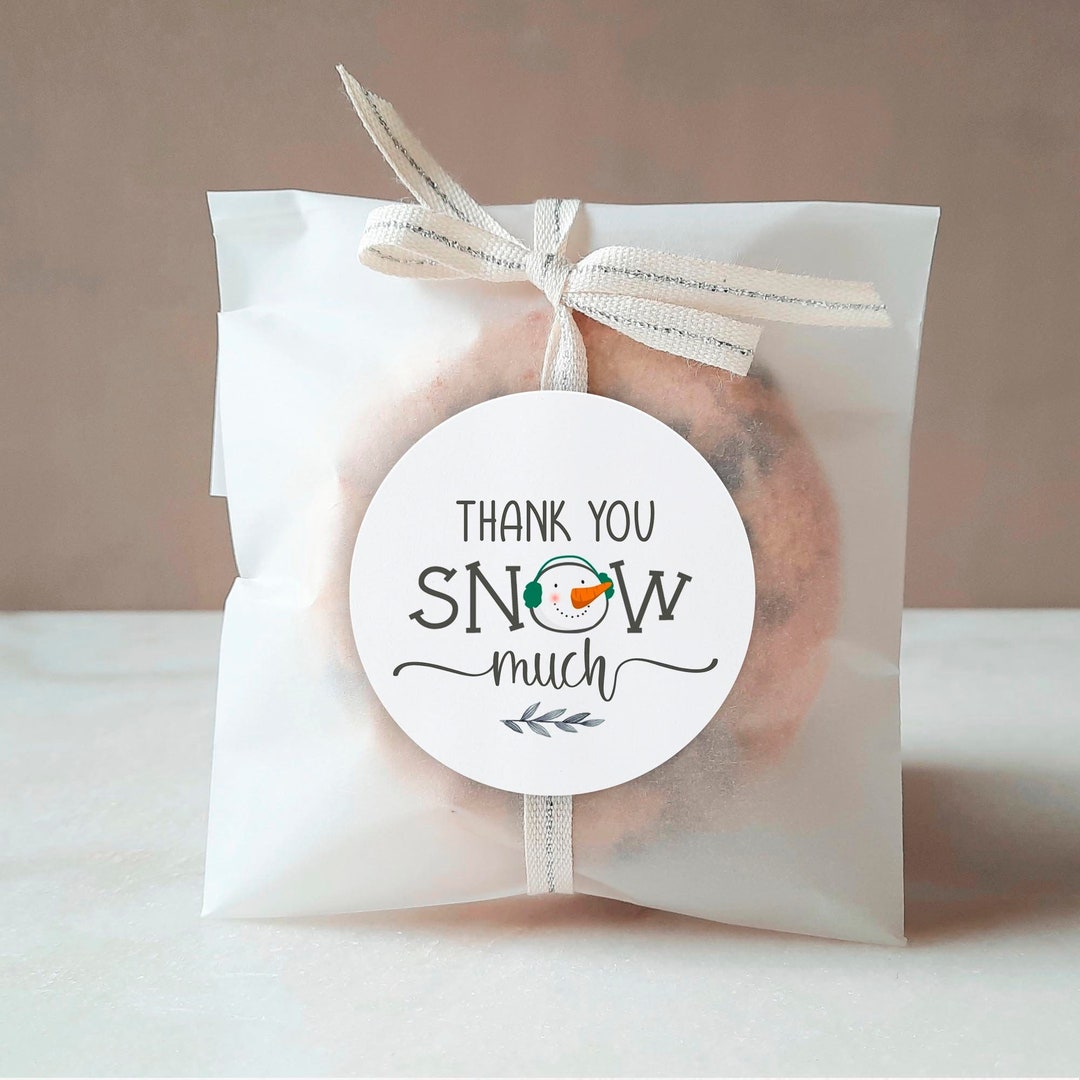 Printable Christmas Tag. Thank You Snow Much. Snowman Head. - Etsy
