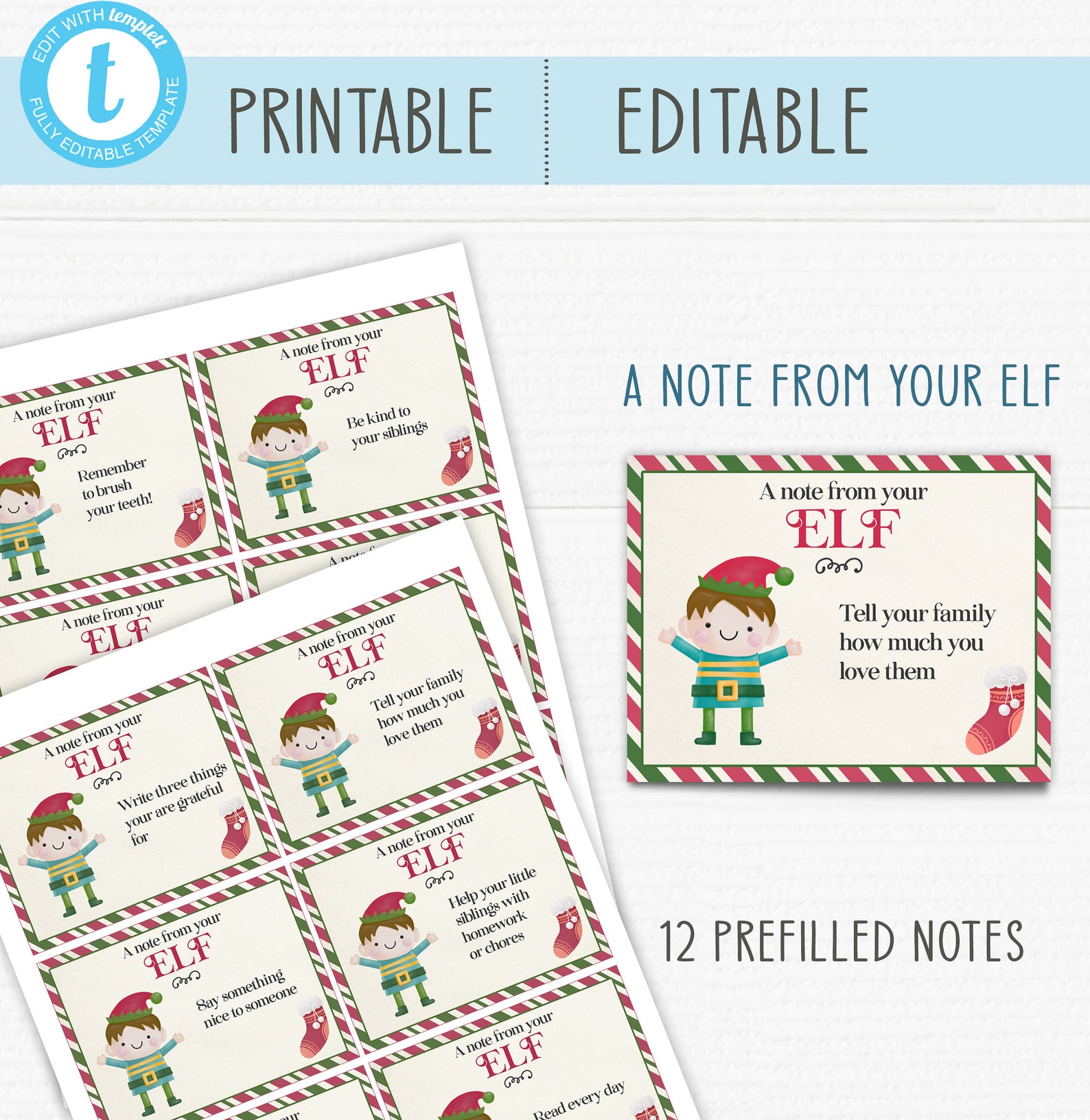 Printable Editable Santa Letter. Nice List and Warning - Etsy