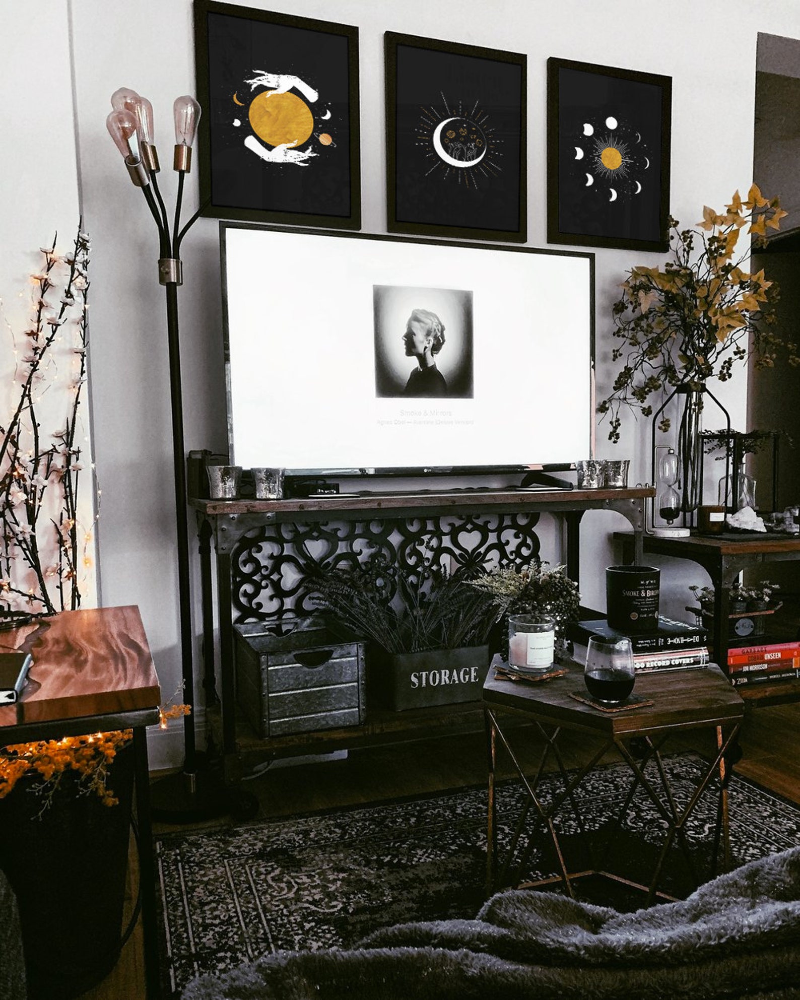 Qunclay 6 Pcs Boho Wall Deco Moon Sun Phases Wall At Moon