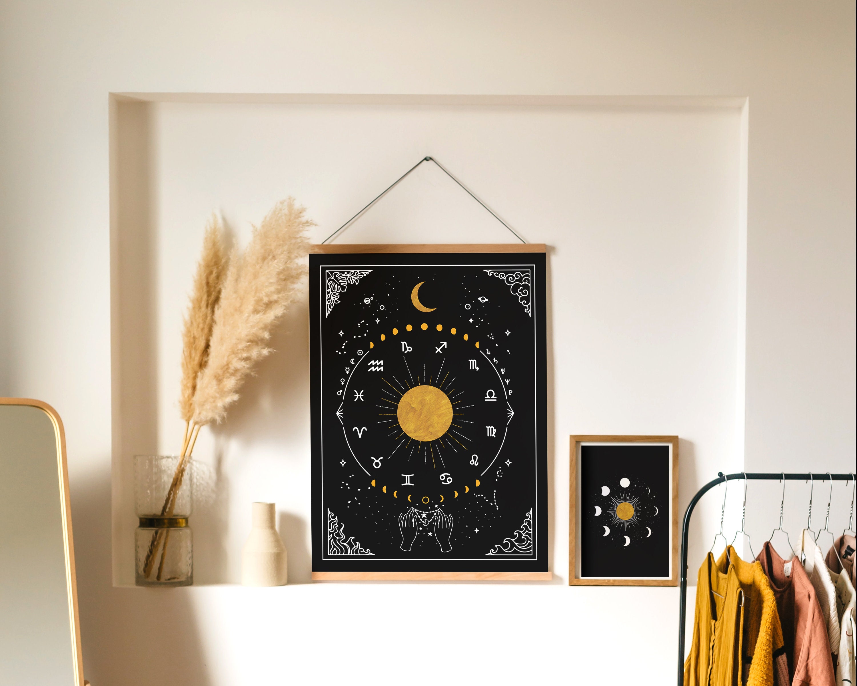 Astrological Print Zodiac Sign Witchy Wall Decor Celestial Etsy