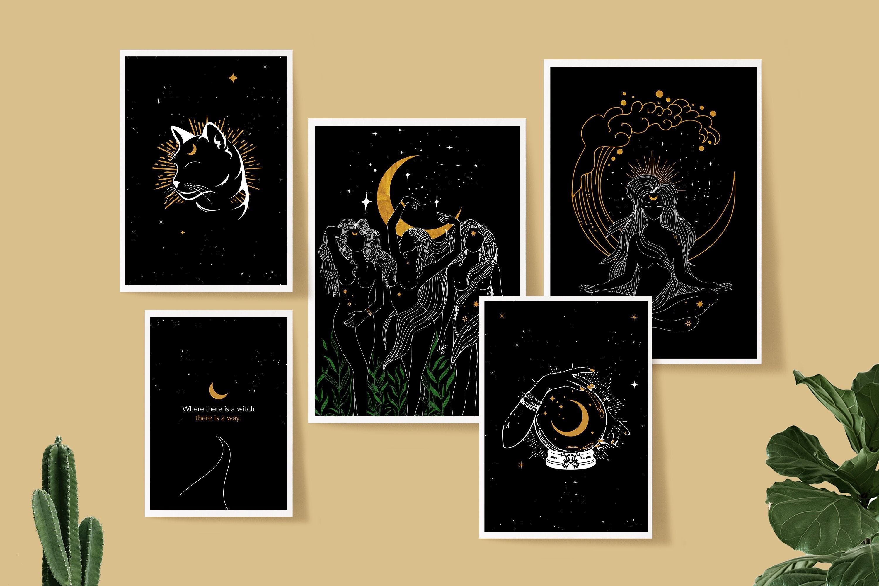 Witchy Wall Art Gallery Wall Set Witchy Art Witchy Decor - Etsy