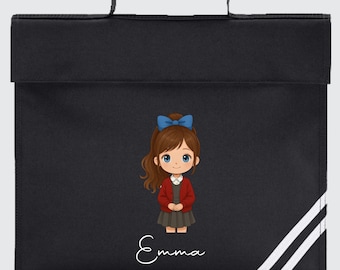 Custom Kids Name Book Bag, Personalised School Girl Backpack, Back to School Gift, Nursery Primary Kids Backpack, Toddler School Girls Bag
