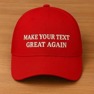 Make Your Text Great Again Baseball Hat, Personalised Embroidered MAGA Trump Hat