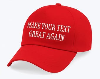 Personalised Make Your Text Great Again Hat, Embroidered MAGA Trump Baseball Hat, Funny Maga Hat for Dad, Political Parody Gifts for Womens