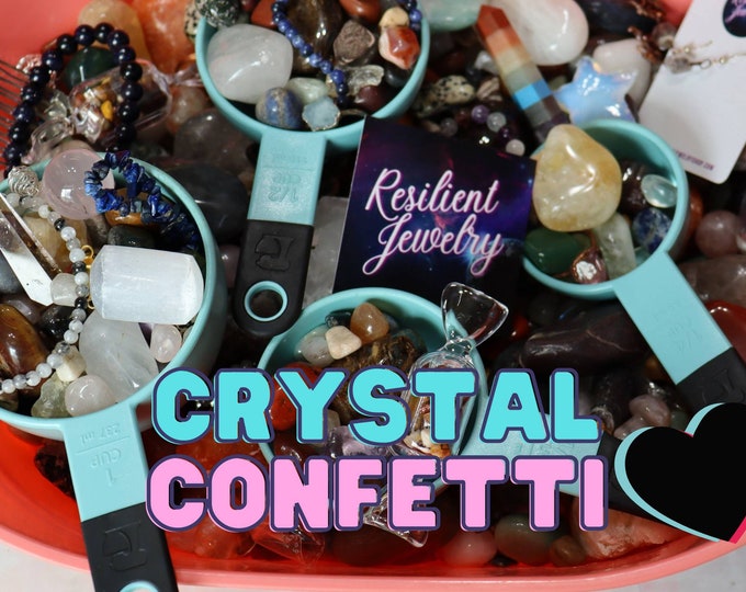 The Best Crystal Confetti - Tumbles Crystal Jewelry - Raw Crystals - Witch Confetti - Charms Pendulums- Alter Items- Bells and Candles -