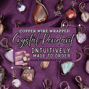 Kristall Draht Gewickelt Anhänger- Antikes Kupfer- Intuitiv gemacht, um zu bestellen- Überrasch mich Kristall Schmuck-