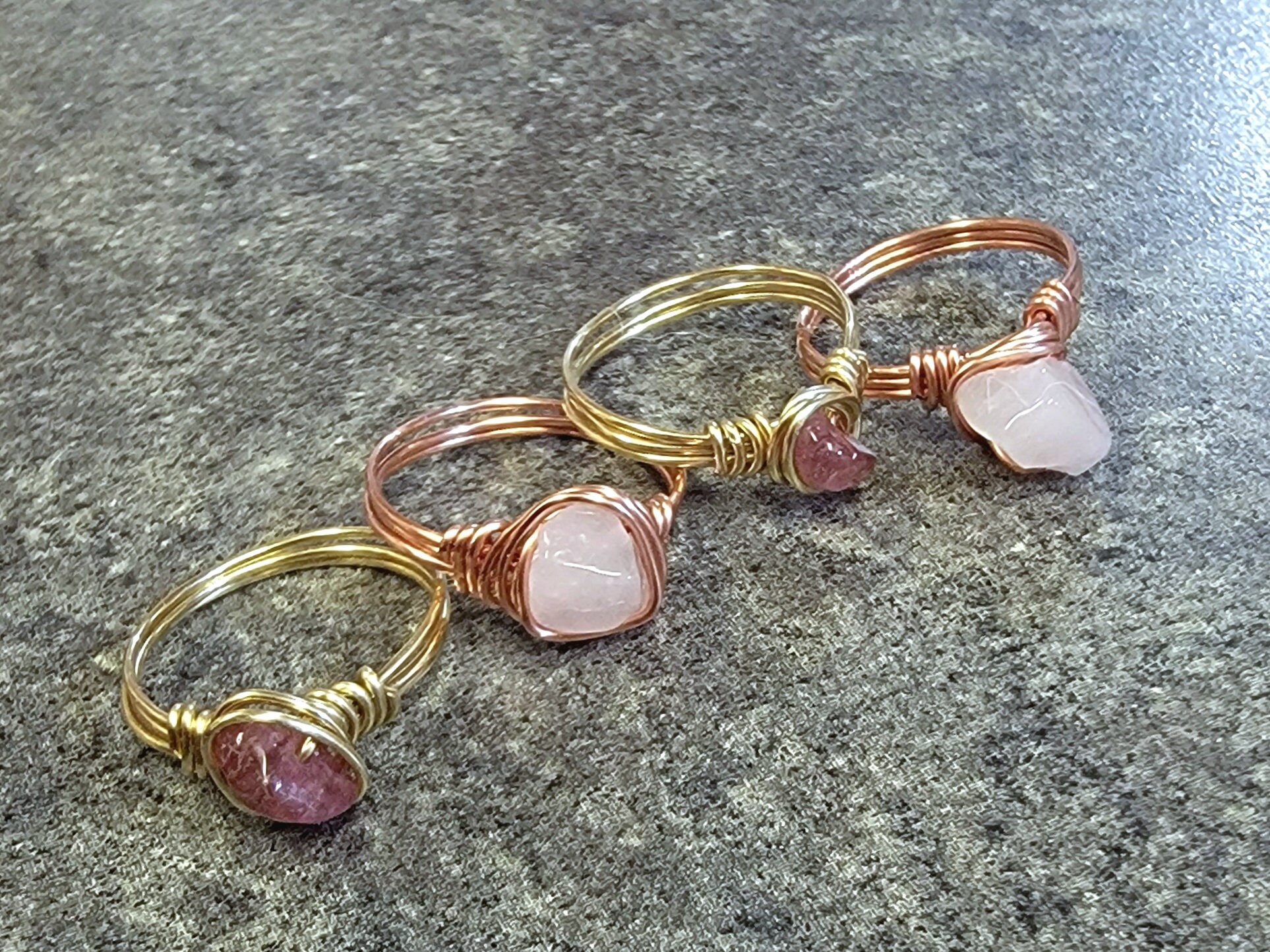 Kids Crystal Ring Little Finger Rings Wire Crystal Chip Ring