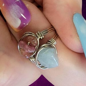 Kid Sized Rings - Little Finger Rings - Wire Crystal Chip Ring - Toddler Jewelry - Knuckle Ring -Dainty Jewelry- Girl Accessories - Size 4