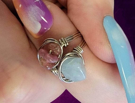 Child Toddler Sized Rings - Crystal Chip Wire Ring - Size 4