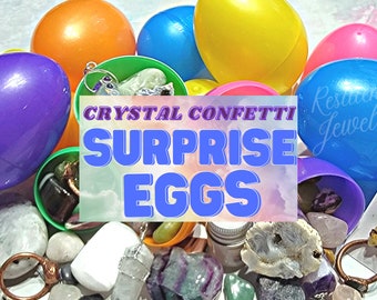 Springtime Easter Eggs for Kids Teens and Adults - Unisex Crystal Jewelry Raw Tumbled Crystal Carvings - Easter Bunny Surprise Eggs