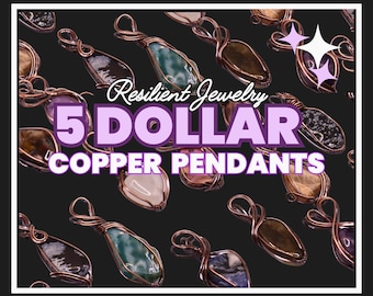 Assorted Tumbled Crystal Copper Wire Wrapped Pendant- Cute Crystal Pendants - Witchy things for 5 dollars- Random Mystery Crystal Necklace