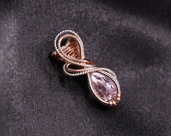 Gorgeous Kunzite Rose Gold And Silver Mini Pendant - Faceted High Quality Kunzite - Heart Chakra Crystal Necklace for Love and Relationships