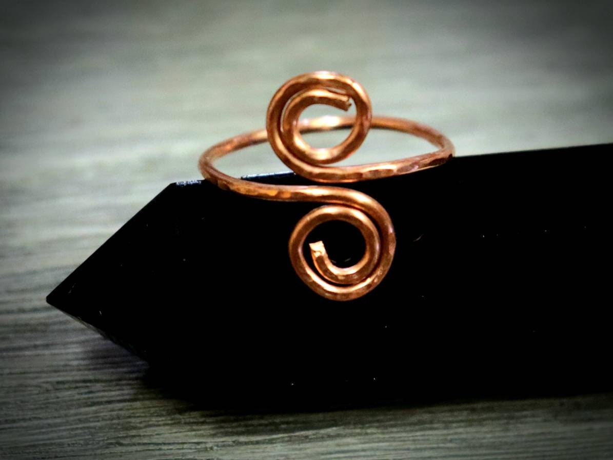 Rose Gold Over Sterling Silver Wire Swirl Toe Ring, Wire Ring