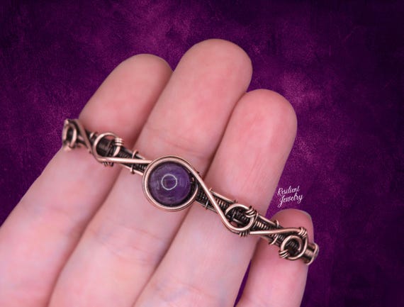 Handcrafted Copper Wire Wrapped Super 7 Crystal Bracelet