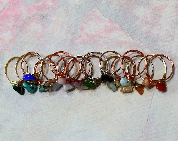 Custom Crystal Chip Wire Wrapped Ring | Surprise Gemstone Ring | Made to Order