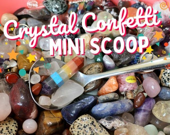 MINI Crystal Confetti Scoop - Small Laddle Full - Crystal Mix - Lucky Pull - Mini Spoonful - Intuitive Crystals - Metaphysical Properties