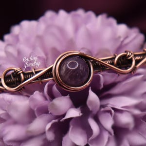 Super 7 Crystal Copper Cuff Bracelet - Cuff with Clasp - Copper Wire Wrapped Bracelet - Large Wrist - XS wrist - Custom Bracelet Gift
