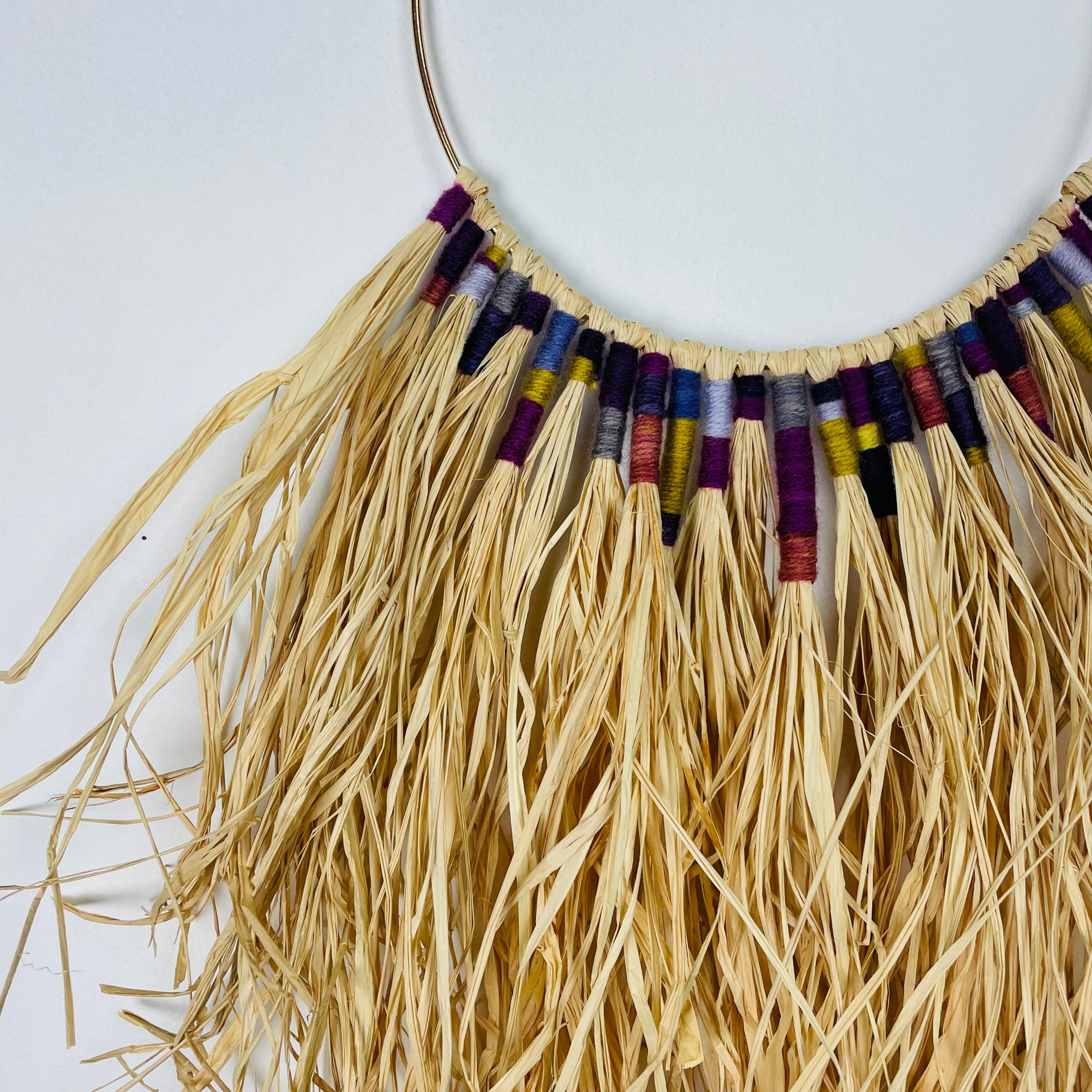 Wrapped raffia wall hanging Etsy