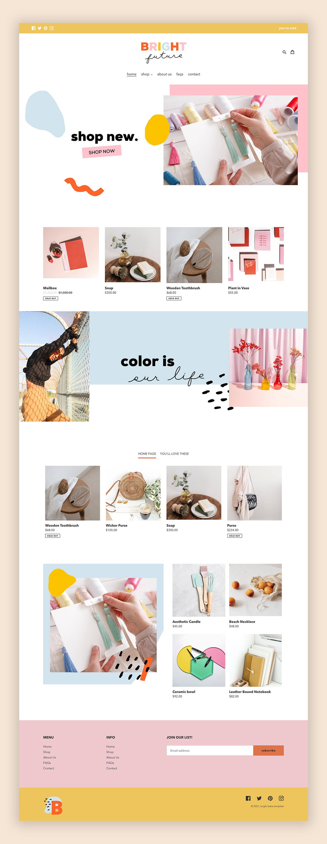 Colorful Shopify Theme Shopify Template Shopify Website Etsy Colorful Shopify Theme Shopify Template Shopify Website Etsy