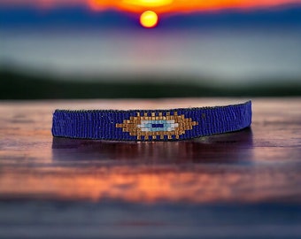 Lapis Beaded Eye Adjustable Bracelet