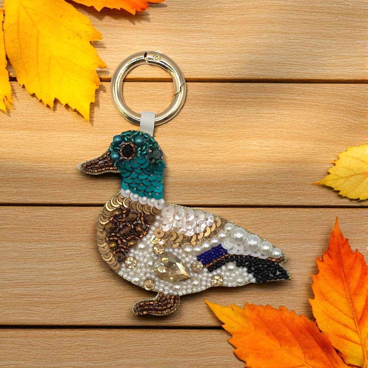 Embroidered Standing Mallard Duck Bag Charm Key Chain - Etsy