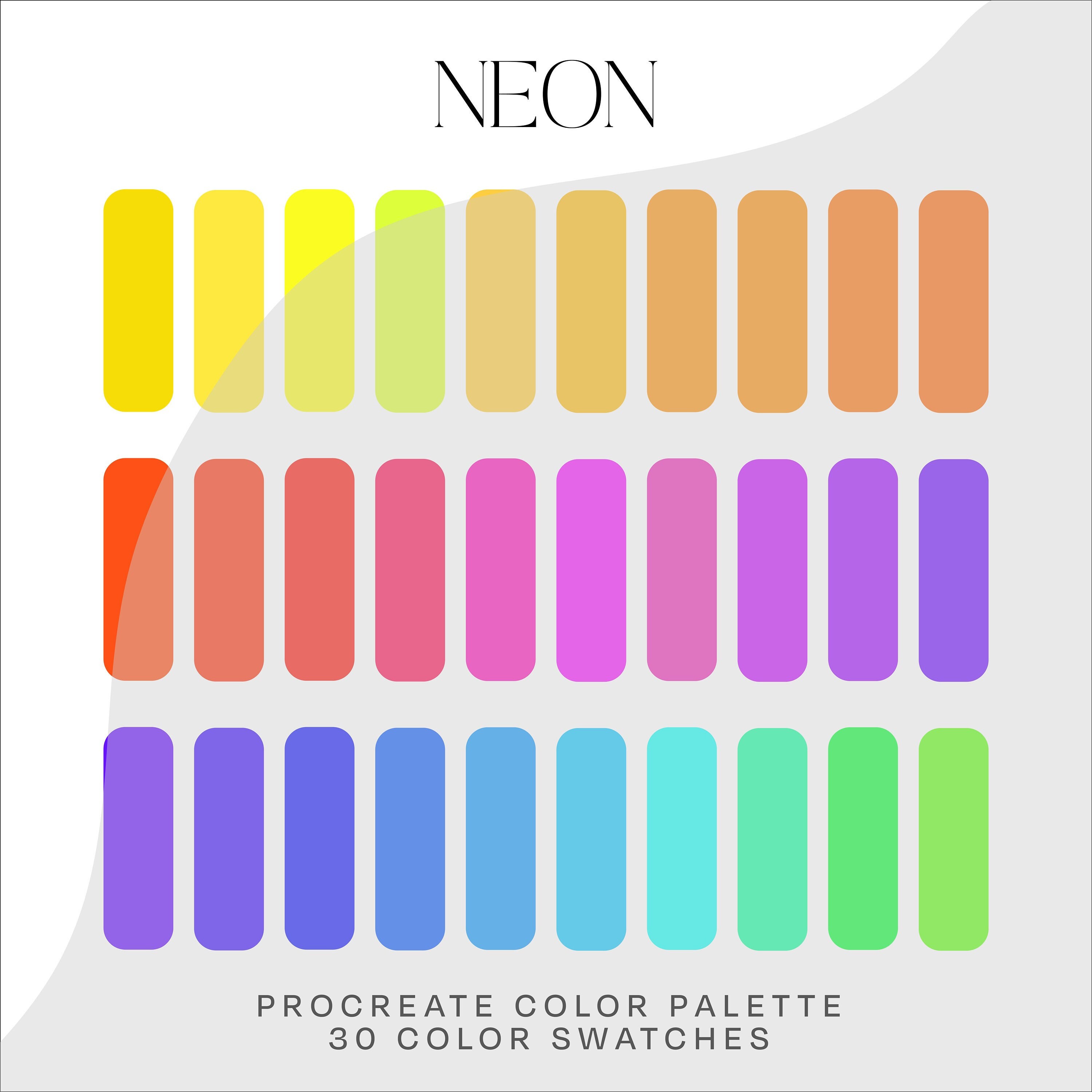 Neon Procreate Color Palette Procreate Color Palette Instant Neon Procreate Color Palette Procreate Color Palette Instant