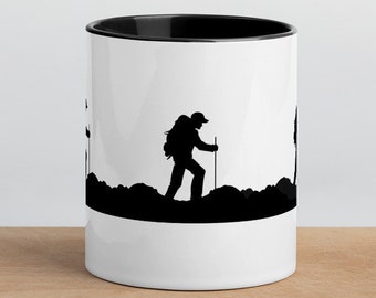 Hiking Themed Mug, Backpacking Themed Mug, Mug with Hiker