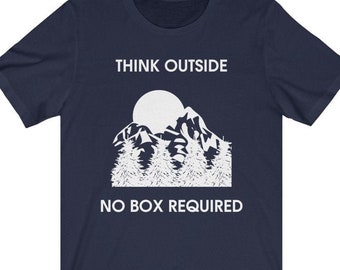 Think Outside No Box Required Outdoor T Shirt Camping T Shirt Men's T Shirt