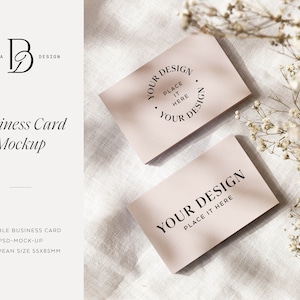 Business Card Mockup / Wedding Card Mockup Boho Style / Luxury Business Card Mockup Flower Style / Letterpress Mockup