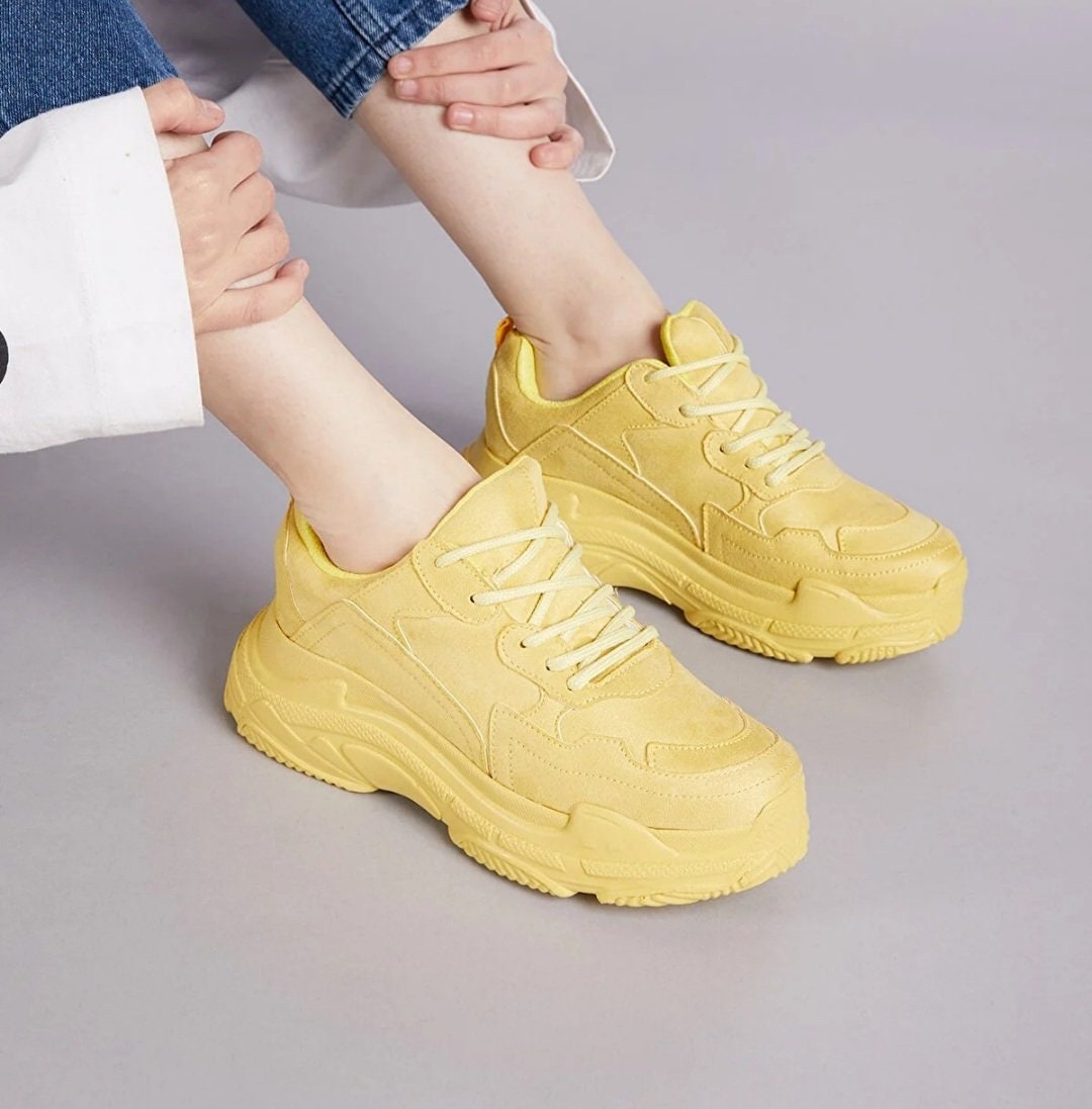 Mustard yellow womens sneakers outlet