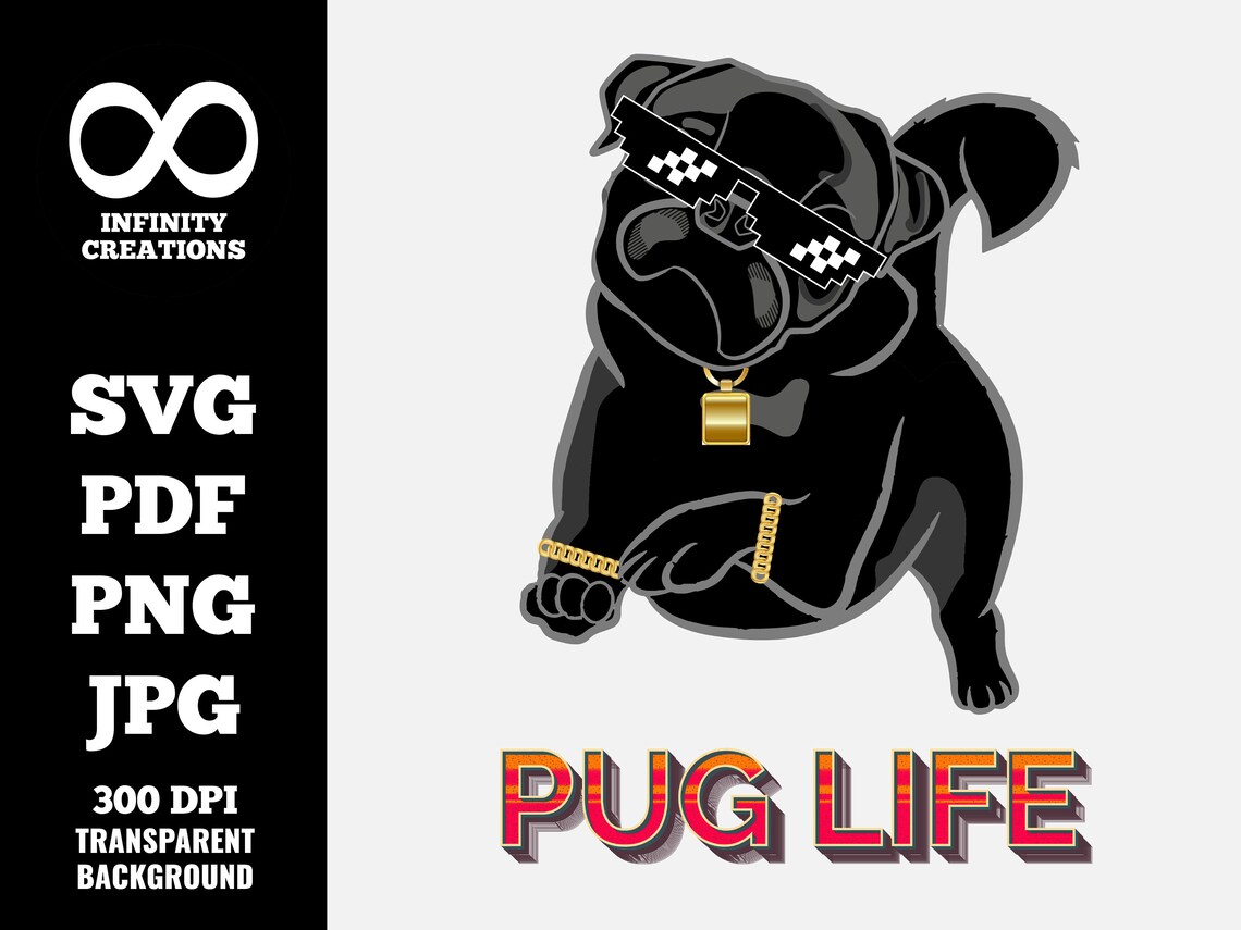 Download Digital Download Pug Life Thug Life SVG/PNG Printable | Etsy