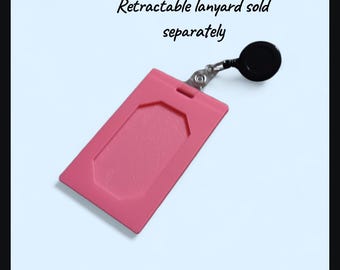 RFID Badge Holder / Keycard Sleeve – Custom Name Tag Holder –Minimalist, Solid, Vaulted, or Heart Cutout – Lanyard Slot –Personalized Option