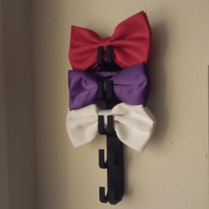 Professional Bow Tie Wall Mount - Store up to 5 Bowties- Vertical Tie Rack- New- Sleek and Simple Bow Tie Solution